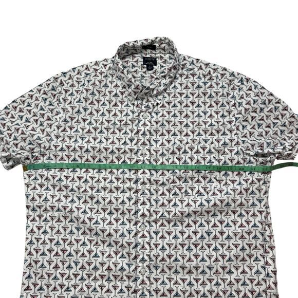 J.CREW Martini Print Flex Washed Slim Button Up Shirt Size Large Mens Drinks - Picture 6 of 7